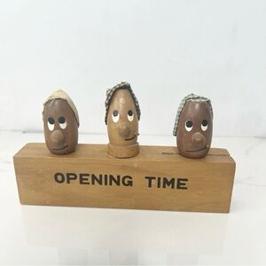Kitschy Vintage 1950s Wooden Opening Time Bar Set